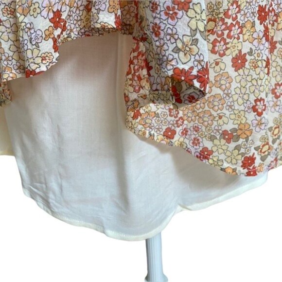 Free People Bonnie Mini Dress in Tea Combo Pale Yellow Floral Size XS NWT - Picture 12 of 14